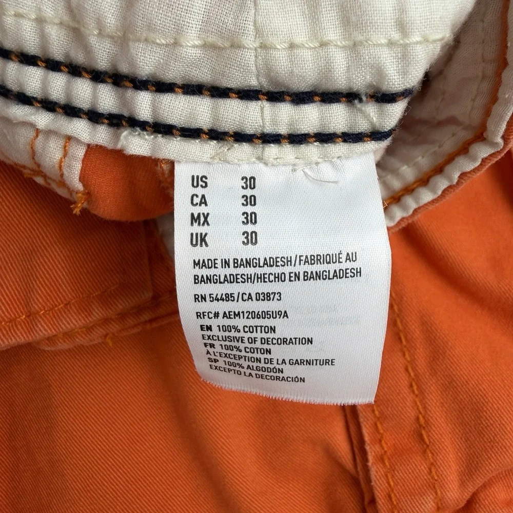 American‎ Eagle Cargo Shorts Orange Men's 30 Inseam 10